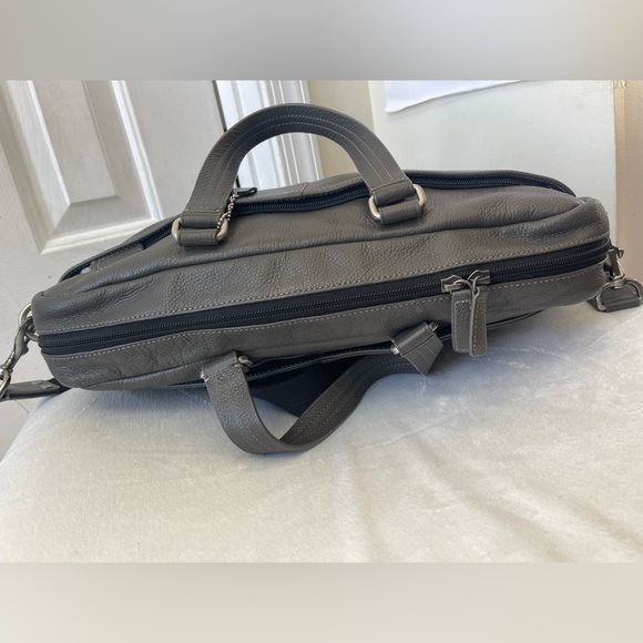 Coach Gray Leather Briefcase Bag - Picture 12 of 16
